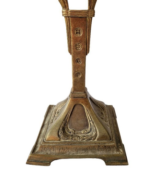 Candeliere in rame con gufo - Art Nouveau