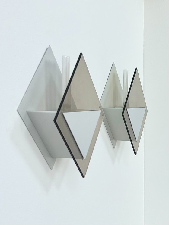 Image 1 of Coppia di applique vintage Verre Lumière Studio, modello 20623, Francia, 1980