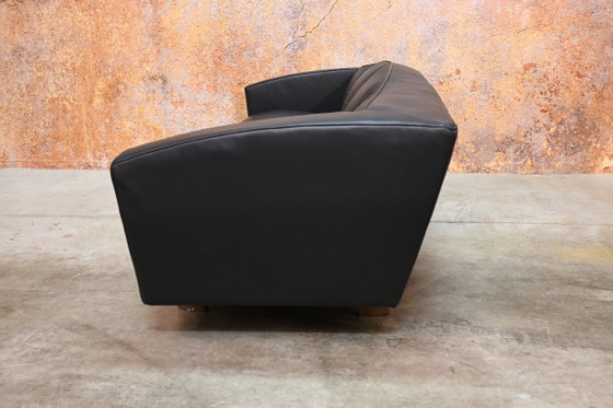 Black leather Montis Riva design sofa in top condition! – 3-5 seaters (photo 7 of 8)