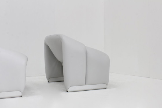 Image 1 of Set van 2 Artifort Groovy fauteuils F598 Pierre Paulin in leder