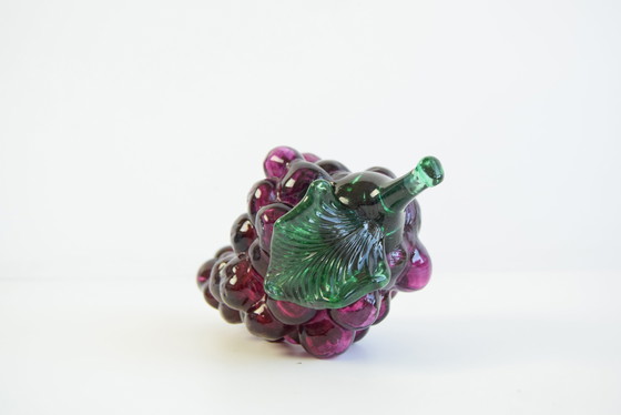 Image 1 of Weintrauben-Skulptur aus tschechischem Glas, mundgeblasenes Kunstglas, 1970er Jahre