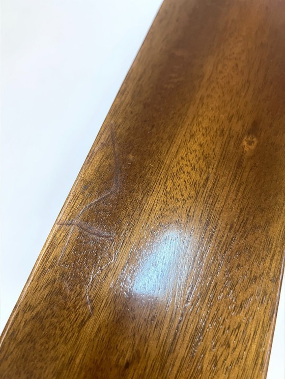 Image 1 of Mid Century Leder Sessel 1970er | Dänischer Vintage Lounge Chair aus Holz & orange Leder | Scandinavian Modern Armchair