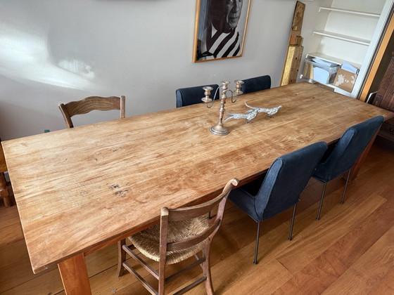 Large, custom-made, vintage African dining table – Dining set, Wood (photo 3 of 5)