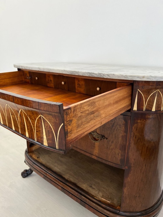 Image 1 of Cassettone - Noce - Comò con specchiera