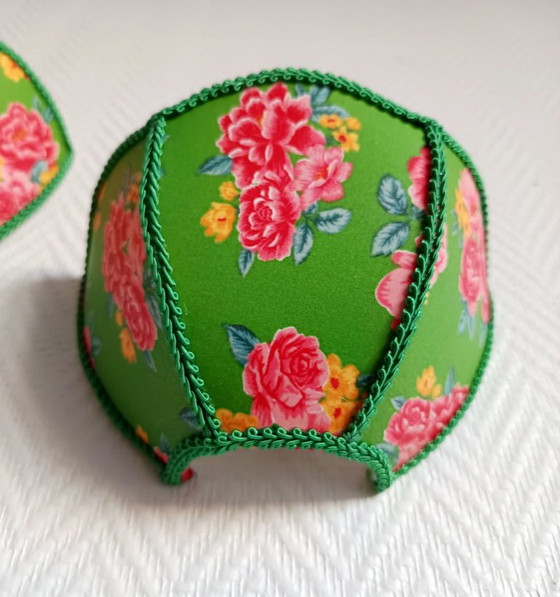 2x Vintage Flower Wall Sconces – Wall lights, Textile (photo 6 of 10)