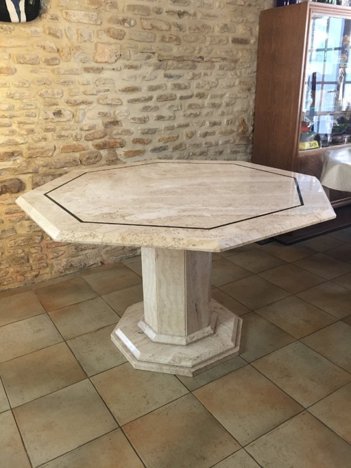 VINTAGE TRAVERTINE TABLE 70'