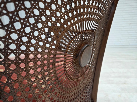 Image 1 of Poltrona danese, anni '50, velluto rosa salmone, rete metallica.