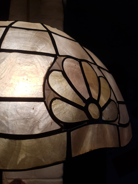 Image 1 of Lampada a sospensione in madreperla e ottone