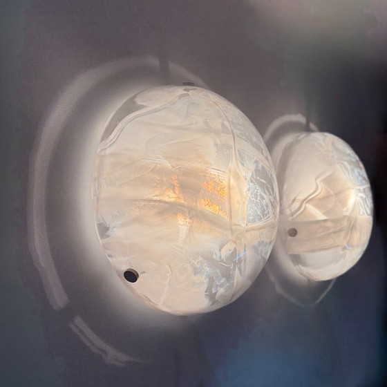 Image 1 of Paire d'encastrés hillebrand en verre de Murano, 1970