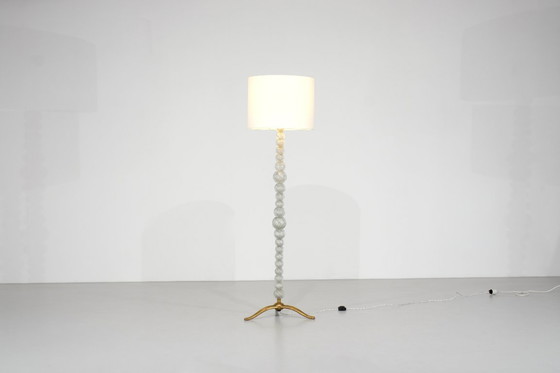 Image 1 of Murano glass and bronze floor lamp attributed to Seguso Vetri, Italy 1950s.