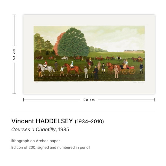 Image 1 of Vincent HADDELSEY Cursos en Chantilly Litografía firmada 1985