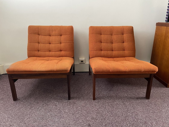 Image 1 of Pair of Teak Armchairs by Ole Gjerlov-Knudsen & Torben Lind