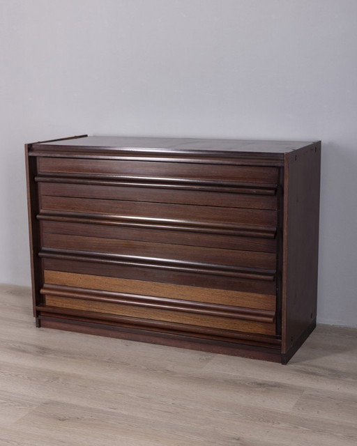 Vintage 1960s Italian-design wooden chest of drawers