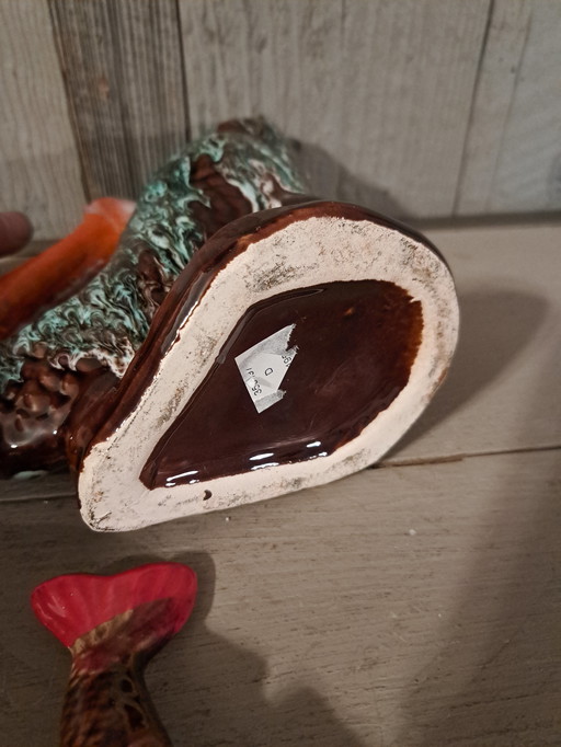 Carafe Vallauris en forme de poisson avec 8 verres à liqueur