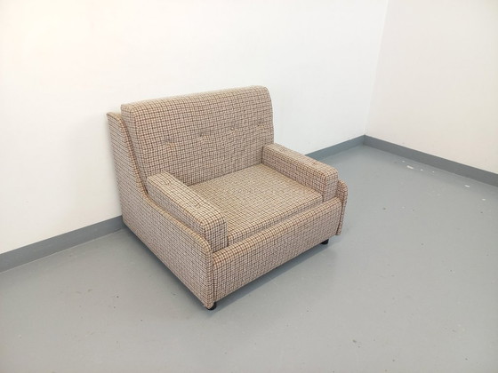 Image 1 of Large vintage armchair upholstered in wool fabric from the 1970s