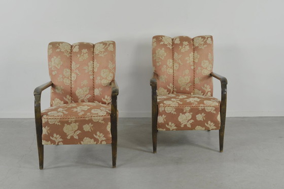 Image 1 of 1950’s Swedish Modern Set of 2 Sculptural Armchairs