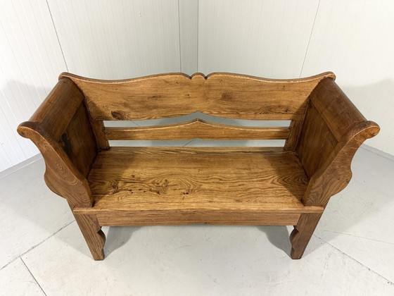 Image 1 of Antique oak bench 1900's