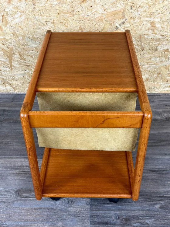 Image 1 of 60s 70s teak table side table newspaper stand Danish Design