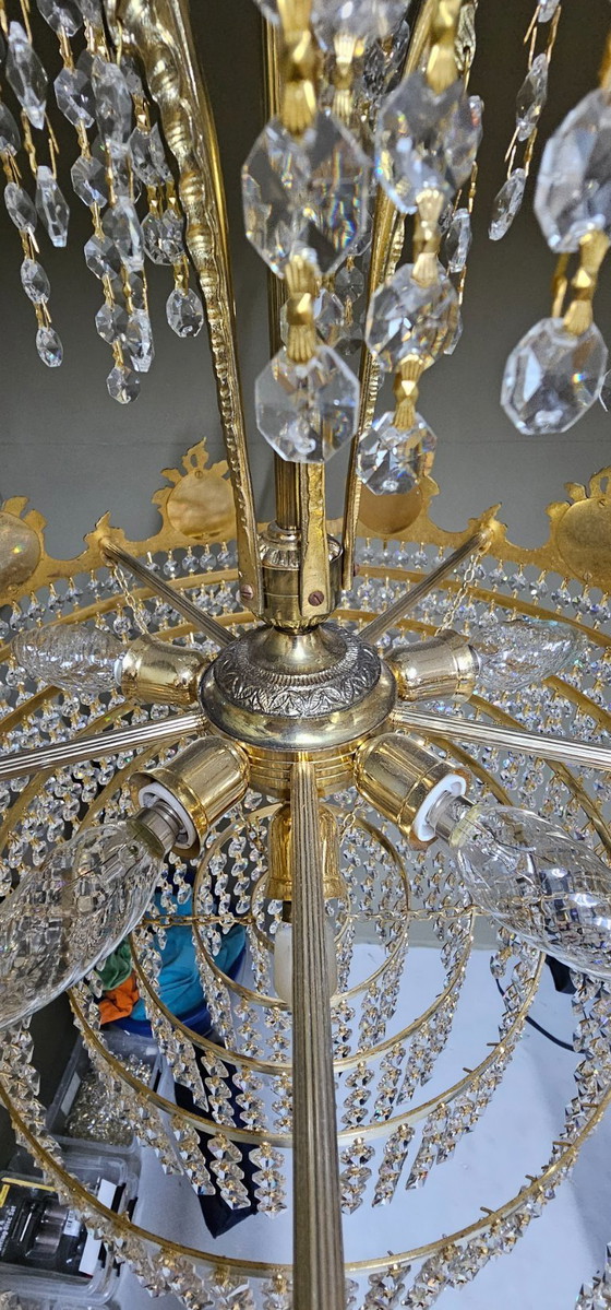 Image 1 of Kroonluchter met geslepen kristallen