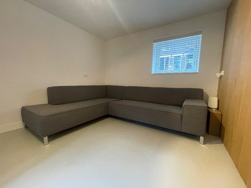 Montel Strike - corner sofa - mono graphite - chrome legs