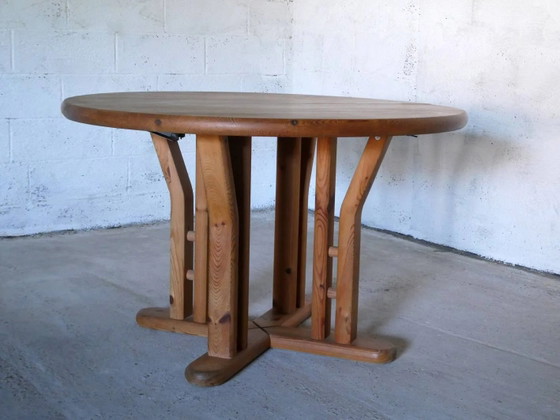 pine dining table, Netherlands, 1970 – Wood, Scandinavian (photo 2 of 9)