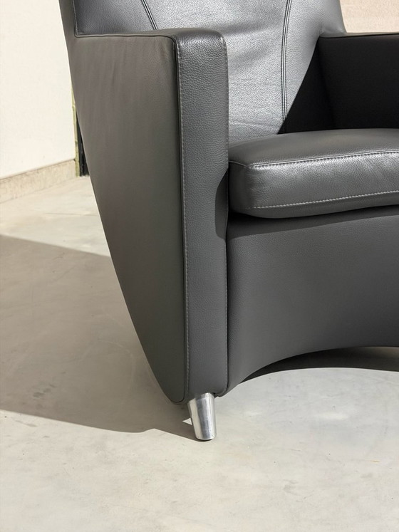 Poltrona Leolux Dolcinea - pelle grigia - come nuova, Poltrone, Metallo, Grigio, Modern (foto 3 di 8)