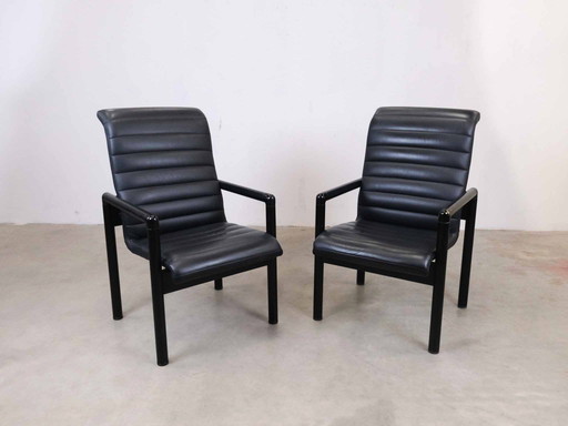 2 vintage Flötotto eetkamerstoelen in Memphis postmodern stijl uit de jaren 80.