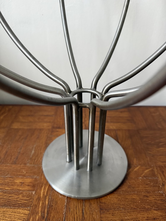 Image 1 of Großer Kronleuchter aus gebürstetem Metall, schwedisches Design von Hagberg