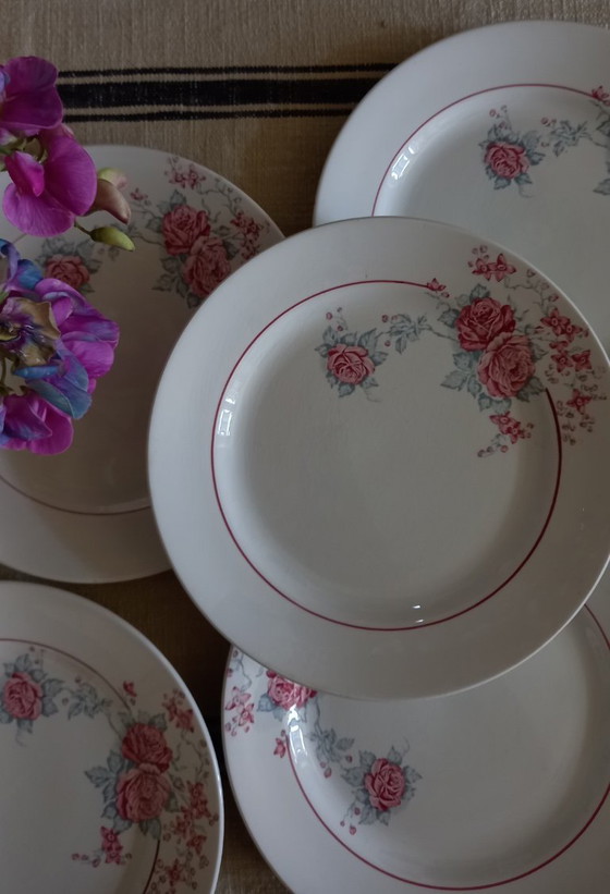 Image 1 of "Thalia" - 6 platos llanos de piedra de hierro de Saint-Amand