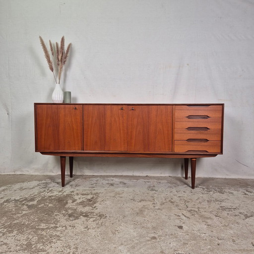 Ingolf Bahus vintage 1960, buffet norvégien en teck, armoire murale