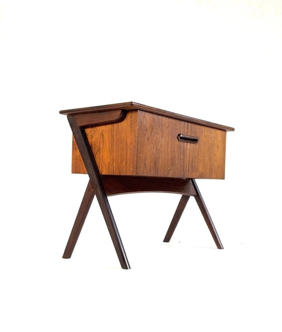 Image 1 of Vintage Danish Rosewood Sewing Box '60
