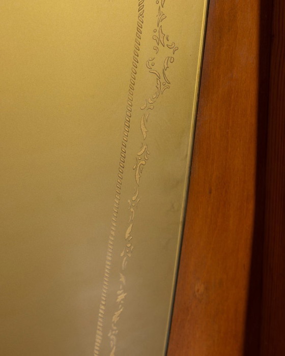 Image 1 of Appendiabiti da parete vintage anni 50 in legno e vetro decorato design Italiano