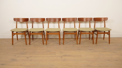6 x Dining Chair | Farstrup | Model 210 | Newly upholstered | Green
