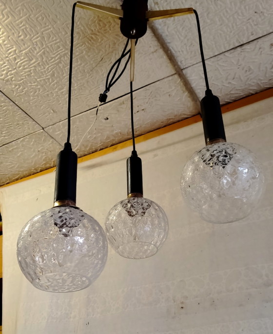 Lampadario a cascata a 3 luci anni '50/'60 – Glass (photo 8 of 12)