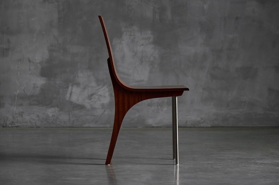 Image 1 of Chaises de salle à manger postmodernes en noyer, Italie, années 1980