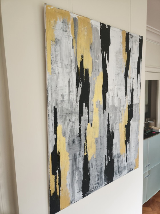 Image 1 of Beautiful Large Abstract Painting 'Black is Gold Nº5' – Ararat (2022) - Incl. Certificate