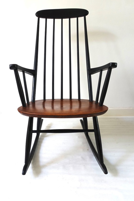 Roland Rainer High Back 1960 Sedia a dondolo IImari Tapiovaara – Hagafors Stolfabrik, Sedie a dondolo, Wood (photo 6 of 16)