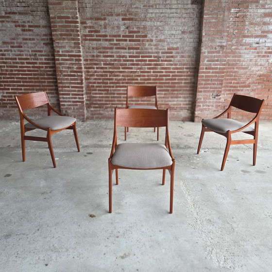 4 Vestervig Eriksen, vintage 1960s Danish dining chairs, Eriksen (Vestervig), Chairs and lounge chairs, Wool (photo 5 of 15)