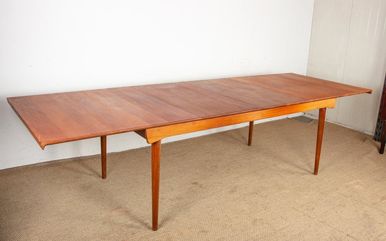 Image 1 of Zeer grote uitschuifbare tafel, 290 cm, van massief teakhout, model 542, van Inger Klingenberg voor France & Son 1960.