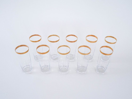 Image 1 of Set di bicchieri di cristallo, design italiano, anni '70, made in Italy