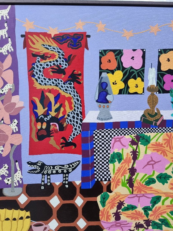 Image 1 of Frances Eckhardt - Oeuvre d'art détaillée peinte à la main 100x150 cm