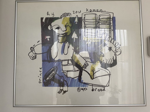 Herman Brood ondertekend, 1993 Prince avec verre léger