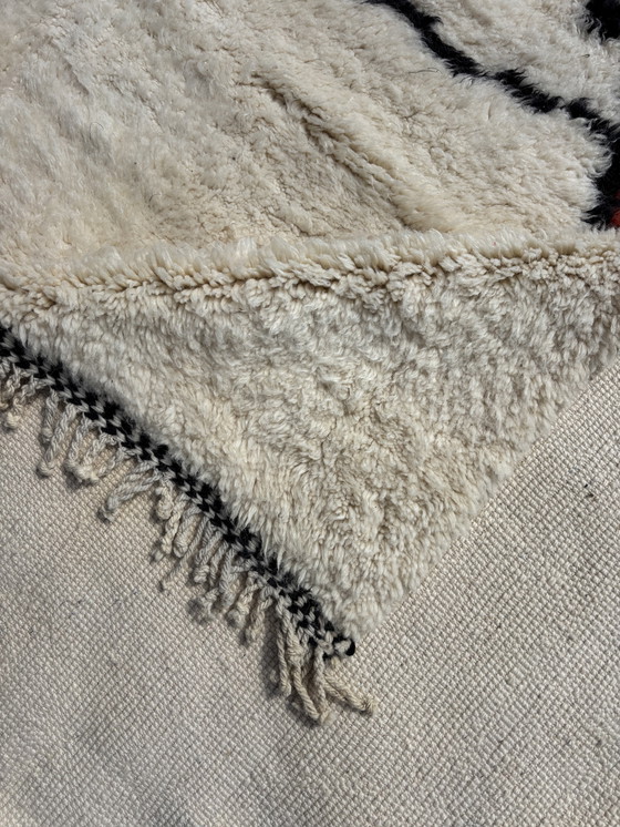 Image 1 of Weißer marokkanischer Mrirt Teppich 200x310 cm, Modernes Interieur Wohnzimmerteppich, Authentischer marokkanischer Teppich