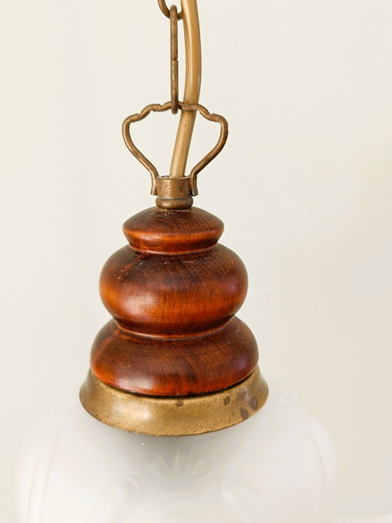 Image 1 of Lampada a sospensione a forma di tulipano in vetro trasparente