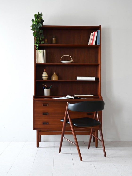 Image 1 of Danish Teak Bookcase from the 1950s with Drawers