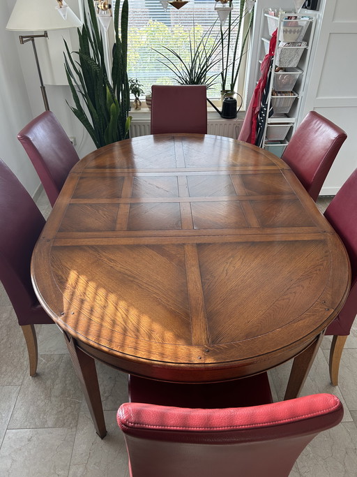 Prachtige massief eiken coulissentafel