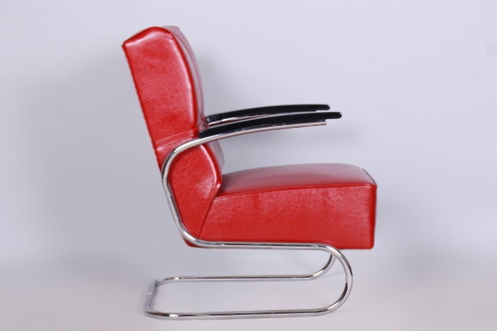 Ensemble de deux fauteuils Bauhaus restaurés, par Vichr a Spol., chromés, Allemagne, années 1930 – Wood (photo 6 of 10)
