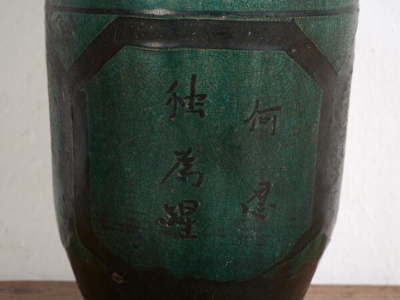 Antieke hoge turquoise groene vaas (ca. 1820) #37 – Vazen, Ceramic (photo 23 of 40)