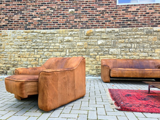 De Sede DS 44 Sofà Set Divano in Pelle Poltrona in Pelle Vintage Loft Anni '60 '70 – Leather (photo 2 of 14)