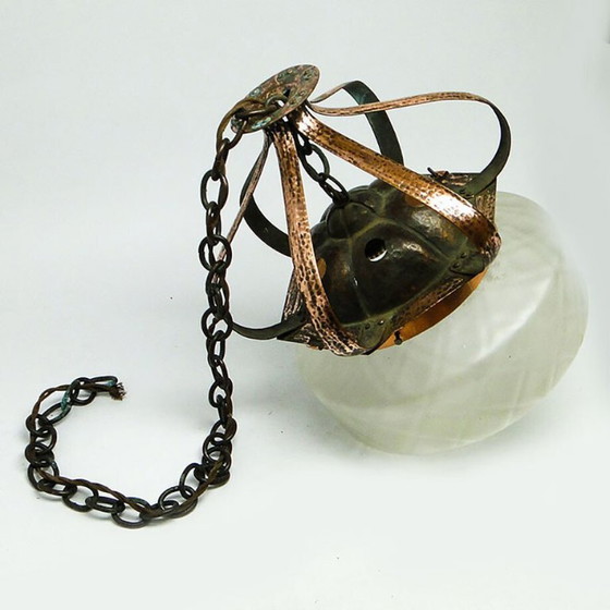 20th Century Glass Pendant Lamp, Austro-Hungary, 1890s – Brass (photo 19 of 24)